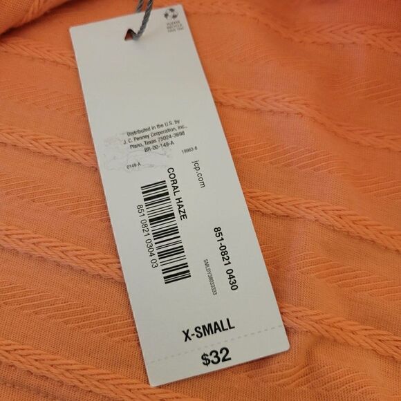 Liz Claiborne Orange Square Neckline Top (Size XS) - Picture 6 of 7